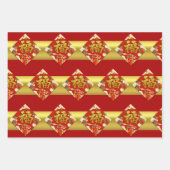 新中国の年キッズフイデオグラムパターンW3PS ラッピングペーパーシート (正面3)