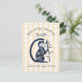 新中国の年サル〔占星術の〕十二宮図動ミニマル物 シーズンポストカード (スタンド正面)