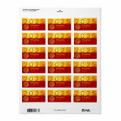 新中国の年スネーク2025赤金ゴールドAddLab ラベル (フルシート)