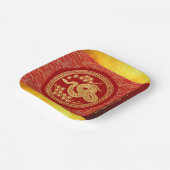 新中国の年スネーク2025金ゴールド赤PPSqP ペーパープレート (傾斜あり)