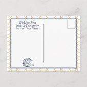 新中国の年タイガー〔占星術の〕十二宮図動物ミニマリスト シーズンポストカード (裏面)