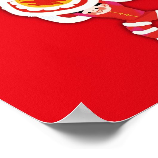 新中国の年ポスター、ライオンダンスウォールアートデコール ポスター (角)