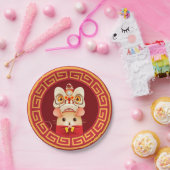 新中国の年ライオンダンサー ペーパープレート (パーティー)