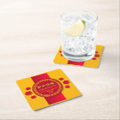 新中国の年20xxファミリービジネス名の追加 スクエアペーパーコースター (インサイチュ)