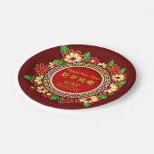 新中国の年20XX名前を追加文字赤い花7" ペーパープレート (アングル)