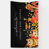 新中国の年|ドラゴン&ラッキーキャットウェルカム 横断幕 (縦)