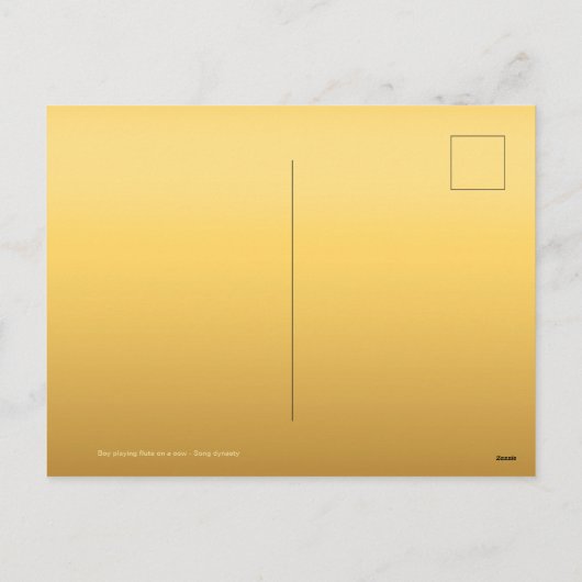 新中国の年Oxの〔占星術の〕十二宮図絵画誕生日HPost シーズンポストカード (裏面)