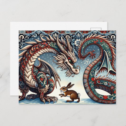 新中国の月のドラゴンの年の合唱後 ポストカード (正面/裏面)