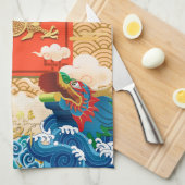 新中国の辰年2024 FuイデオグラムKT キッチンタオル (四つ折り)