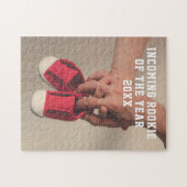 新人の写真妊娠のお知らせ ジグソーパズル (横)