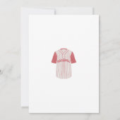 新人ベースボールユニフォーム少年1歳の誕生日 招待状 (裏面)