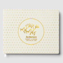 新人及び夫人（氏名・日付）の結婚金ゴールドハート ゲストブック