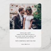 新人夫妻のご要望 – Newlyweds 2枚の写真クリスマス 箔シーズンカード (裏面)