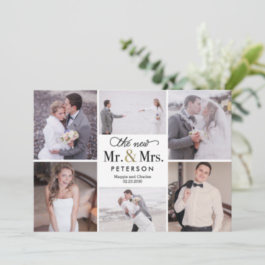 新人夫妻の写真結婚サンキューカード サンキューカード (スタンド正面)