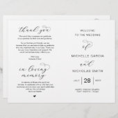 新人夫婦の折り畳み結婚式 プログラム (正面/裏面)