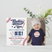 新人王の野球ファースト1歳の誕生日 招待状 (スタンド正面)