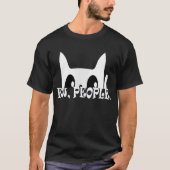新人白おもしろい猫 Tシャツ (正面)