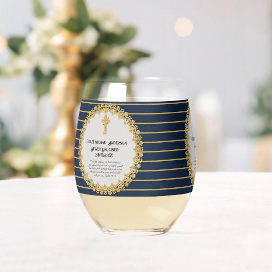 新任執事 就任記念詩篇 ギフト ステムなしワイングラス (インサイチュ (ウェディング))