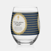 新任執事 就任記念詩篇 ギフト ステムなしワイングラス (正面)