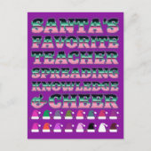 新任教師へのプレゼント：クリスマスサンタ帽のタイポグラフィ ポストカード (正面)