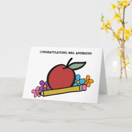 新任教師就職おめでとう カード (黄色い花)