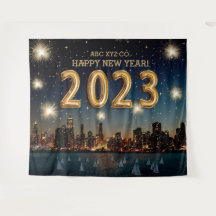 新企業の年 City Fireworksの写真の背景