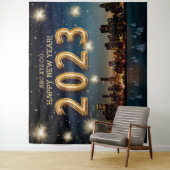 新企業の年 City Fireworksの写真の背景 タペストリー (インサイチュ)