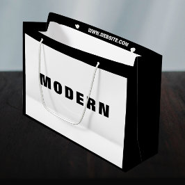 新企業の黒企業ミニマルモダンリスト ラージペーパーバッグ