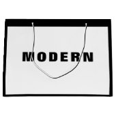 新企業の黒企業ミニマルモダンリスト ラージペーパーバッグ (正面)