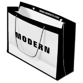 新企業の黒企業ミニマルモダンリスト ラージペーパーバッグ (正面アングル)