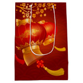 新伝統的年中国のドラゴンランタンMGB ミディアムペーパーバッグ (裏面)