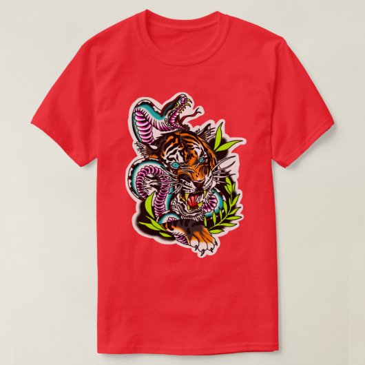 新伝統虎ヘビ入れ Tシャツ (デザイン正面)