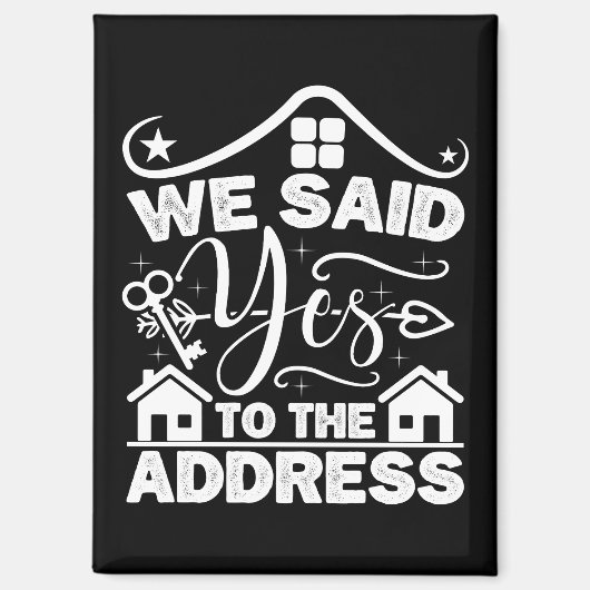 新住所におめでとう！面白い新築住宅所有者 マグネット (正面)