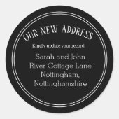 新住所の引越し案内のシール ラウンドシール (正面)