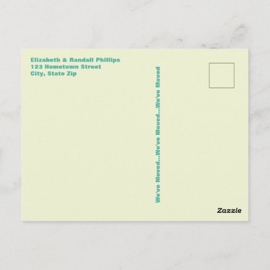 新住所アナウンスメントヴィンテージキャンピングトレーラー ポストカード (裏面)