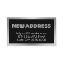 新住所ブラックシルバー引越し案内カード