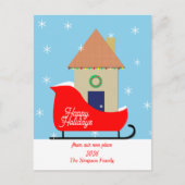 新住所ホリデー引越し案内そり ポストカード (正面)