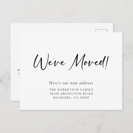 新住所モダン書移転のお知らせ 案内ポストカード (正面/裏面)