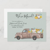 新住所引越し発表秋カボチャ 案内ポストカード (正面/裏面)