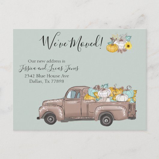 新住所引越し発表秋カボチャ 案内ポストカード (正面)