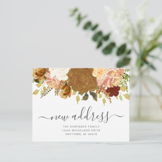 新住所秋のフローラ引越し案内 ポストカード (スタンド正面)