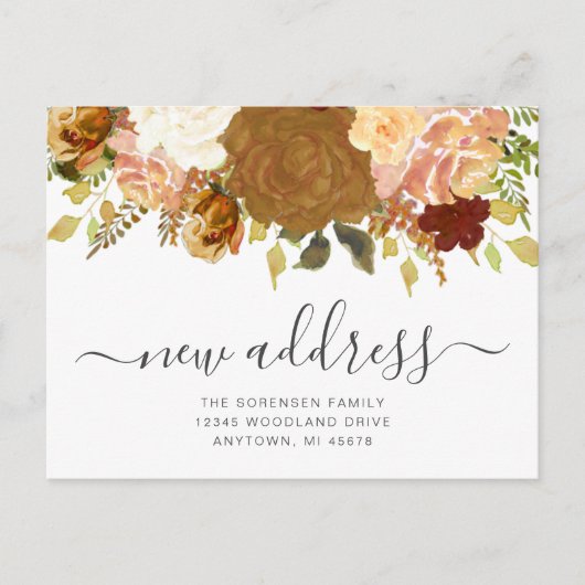 新住所秋のフローラ引越し案内 ポストカード (正面)