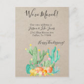 新住所通知感謝祭サボテンの移動 案内ポストカード (正面)