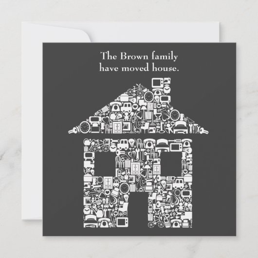 新住所 家 引っ越しのお知らせ 案内状 (正面)