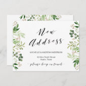 新住所、緑の新居引っ越し案内 ポストカード (正面/裏面)