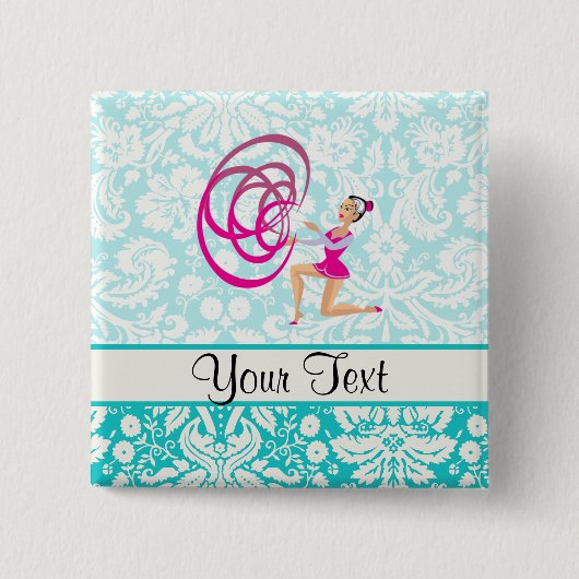 新体操のリボン 缶バッジ (正面)