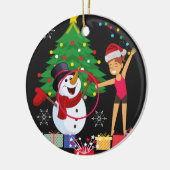 新体操クリスマスお祝い セラミックオーナメント (左)