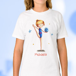 新体操ブルーレオタードガール Tシャツ