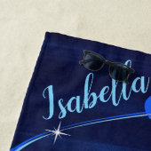 新体操ブルー抽象芸術とシルバーグラム ビーチタオル (インサイチュ)