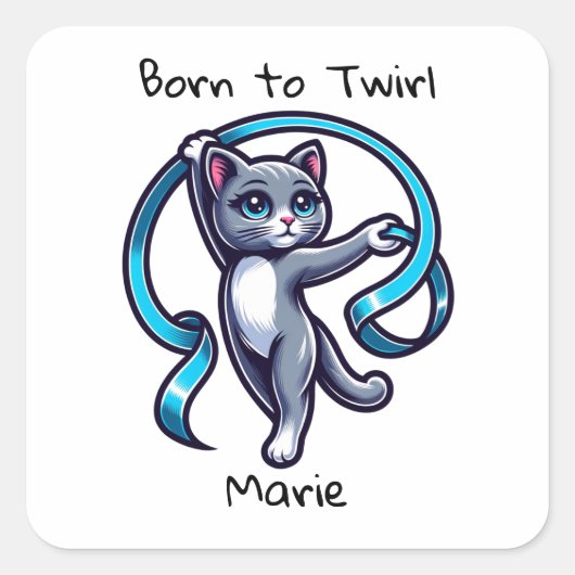 新体操リボン回転 スクエアシール (正面)